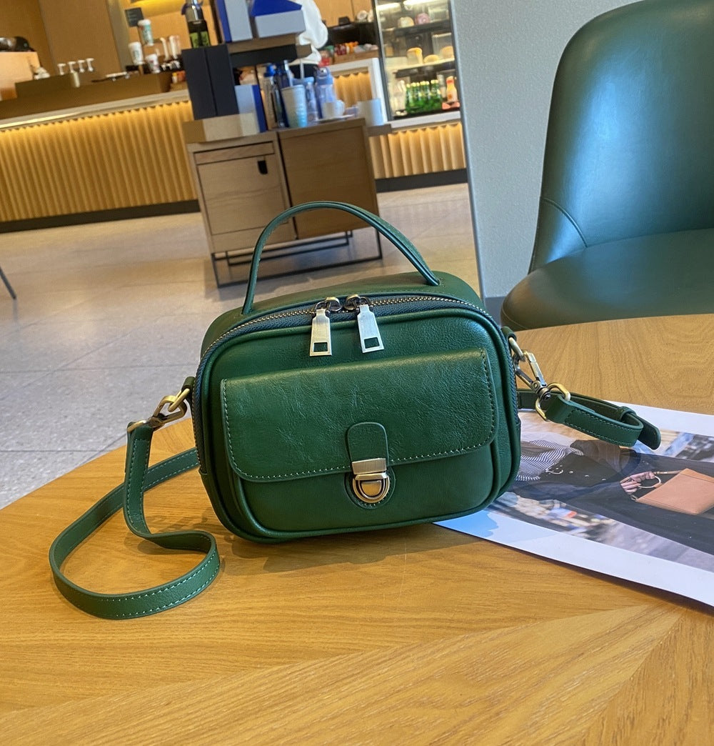 Leather Fashion Messenger Bag with Layer Vegetable Tanning and Multiple Colors - Teleplus layer vegetable tanning