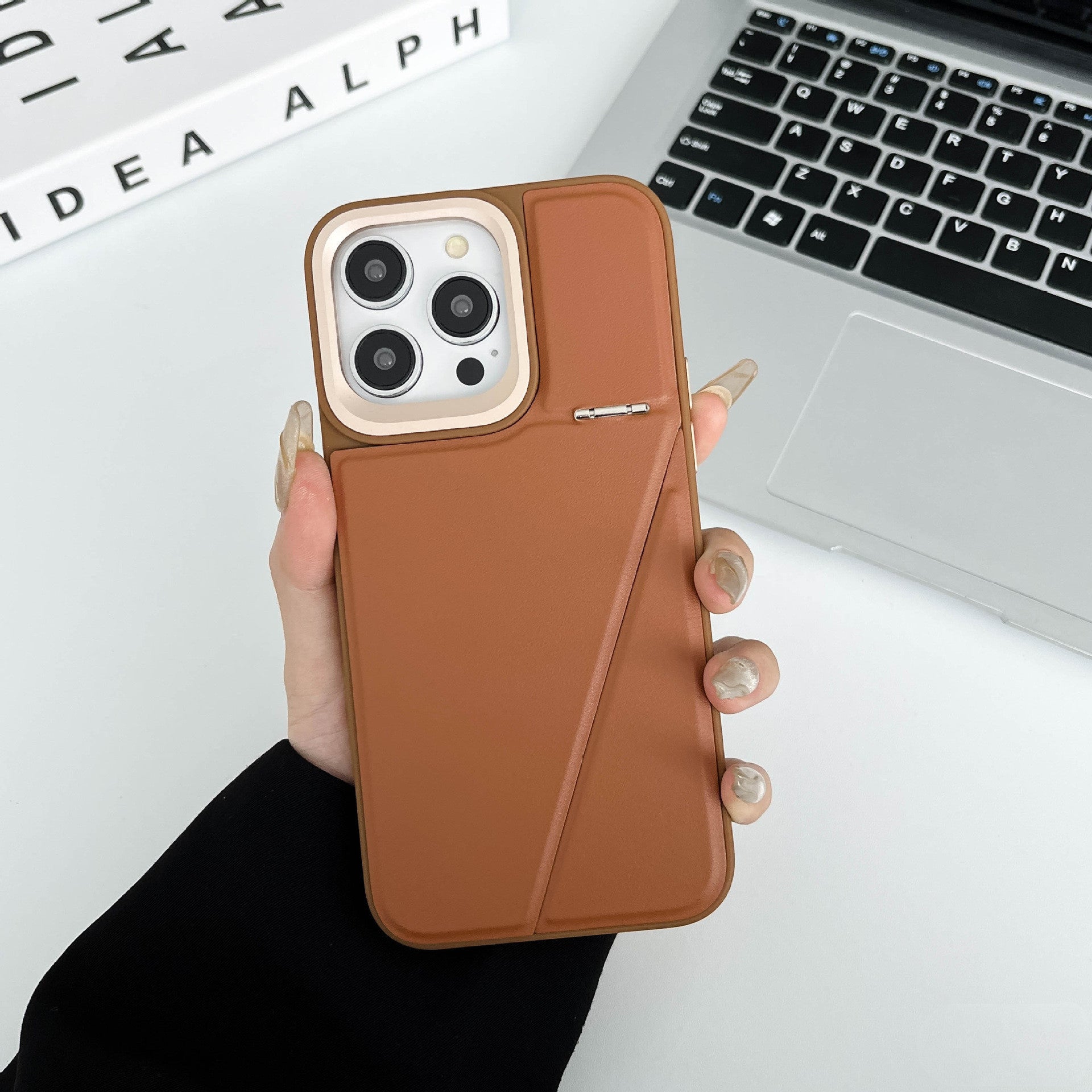 Leather Hidden Bracket Phone Case - Leather Hidden Bracket Phone Case in Stylish Colors