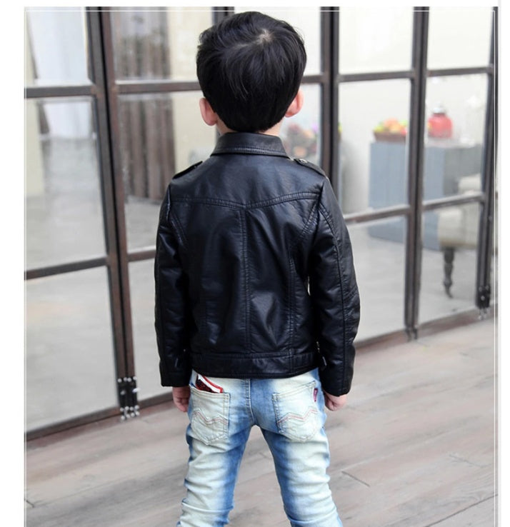 Leather Jacket with PU Collar and Velvet Lining for United States - united states chf leather jacket