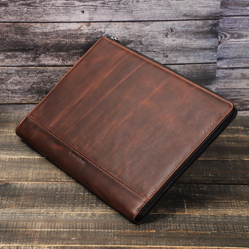 Leather Laptop Bag Reddish Brown Coffee Color Computer Sleeve Case - Teleplus