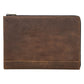 Leather Laptop Bag Reddish Brown Coffee Color Computer Sleeve Case - Teleplus