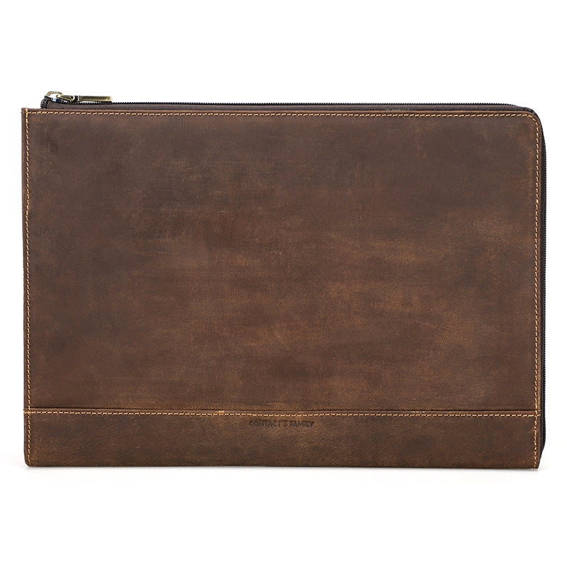 Leather Laptop Bag Reddish Brown Coffee Color Computer Sleeve Case - Teleplus