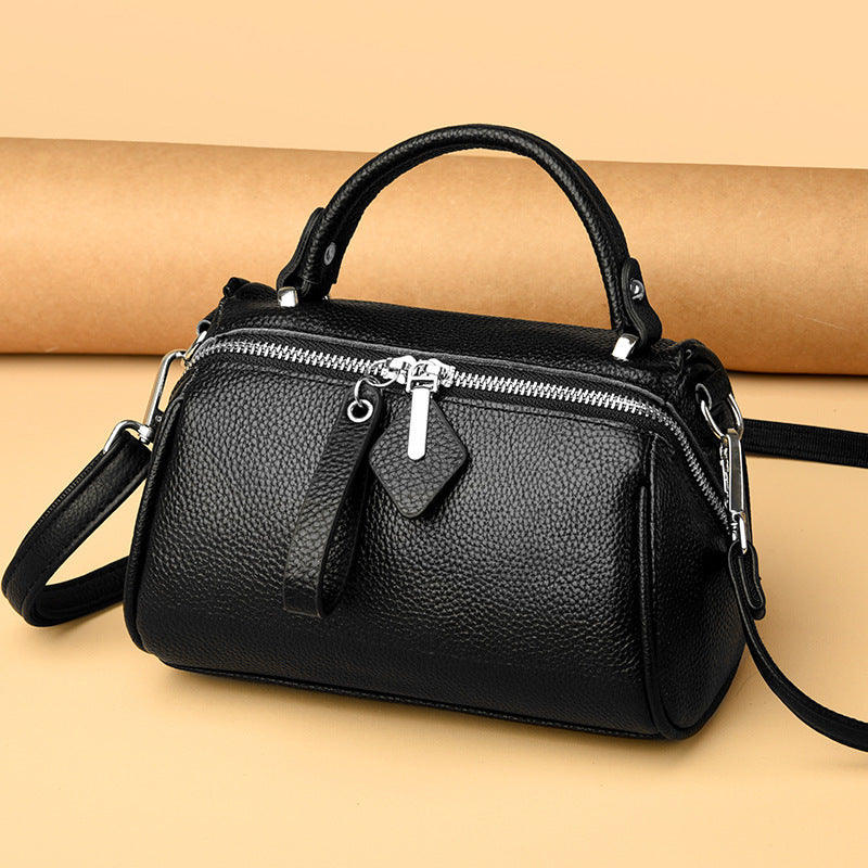 Leather Large Capacity Shoulder Crossbody Bag with Sandwich Pocket and Soft Genuine - Teleplus for Daily Use leather