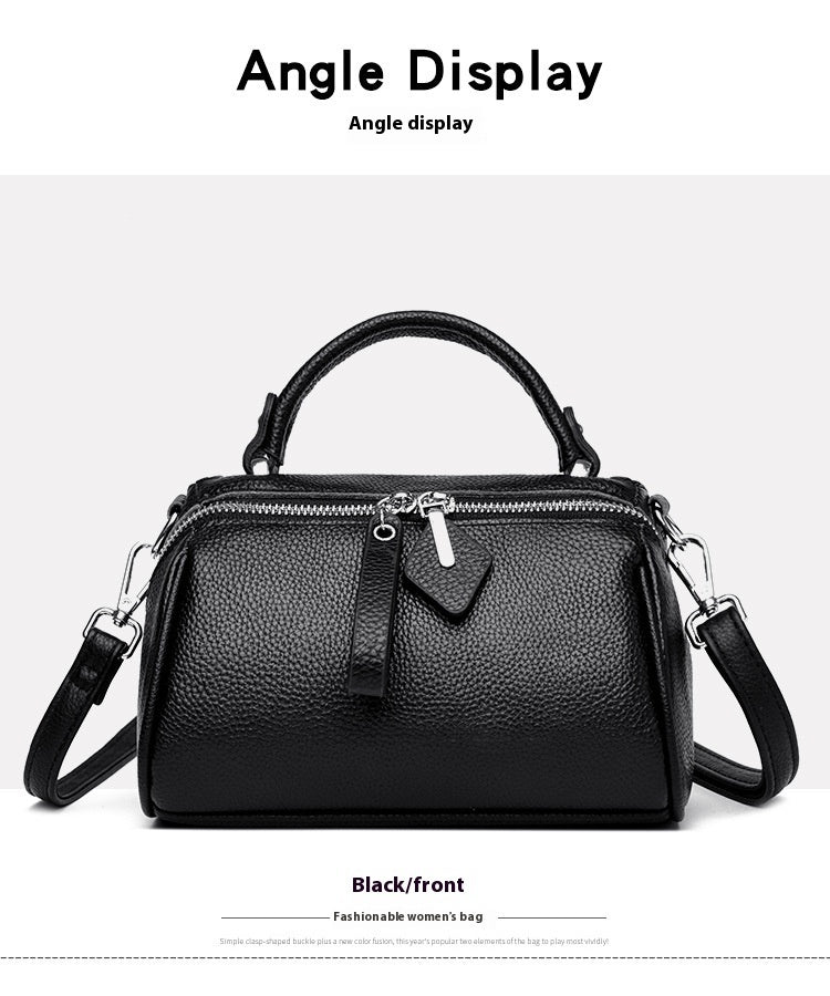 Leather Large Capacity Shoulder Crossbody Bag with Sandwich Pocket and Soft Genuine - Teleplus for Daily Use leather