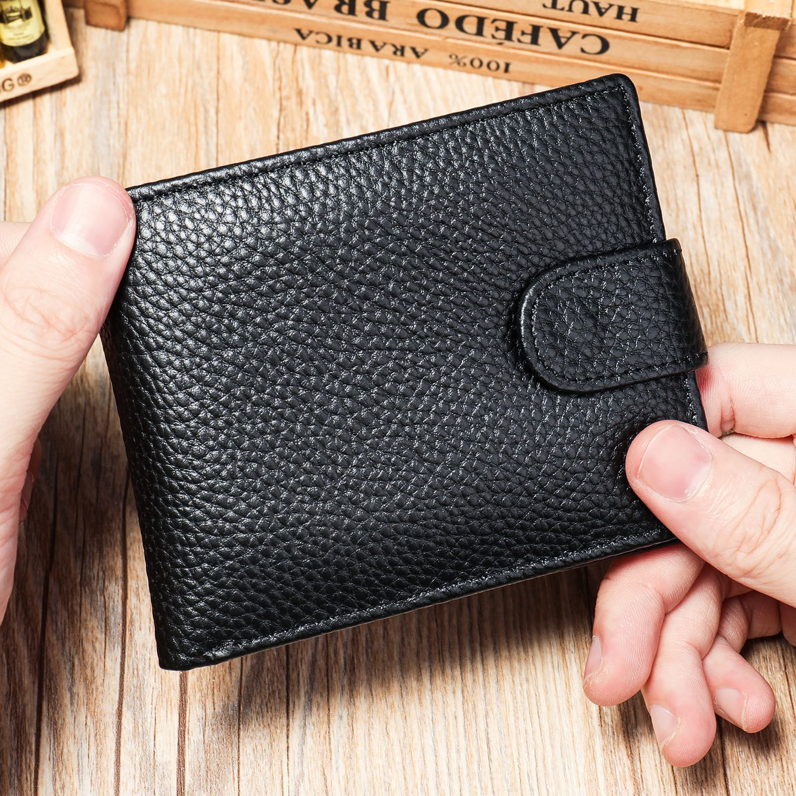 Leather Layer Cowhide Wallet with Polyester Cotton Lining - leather layer cowhide polyester cotton lining wallet