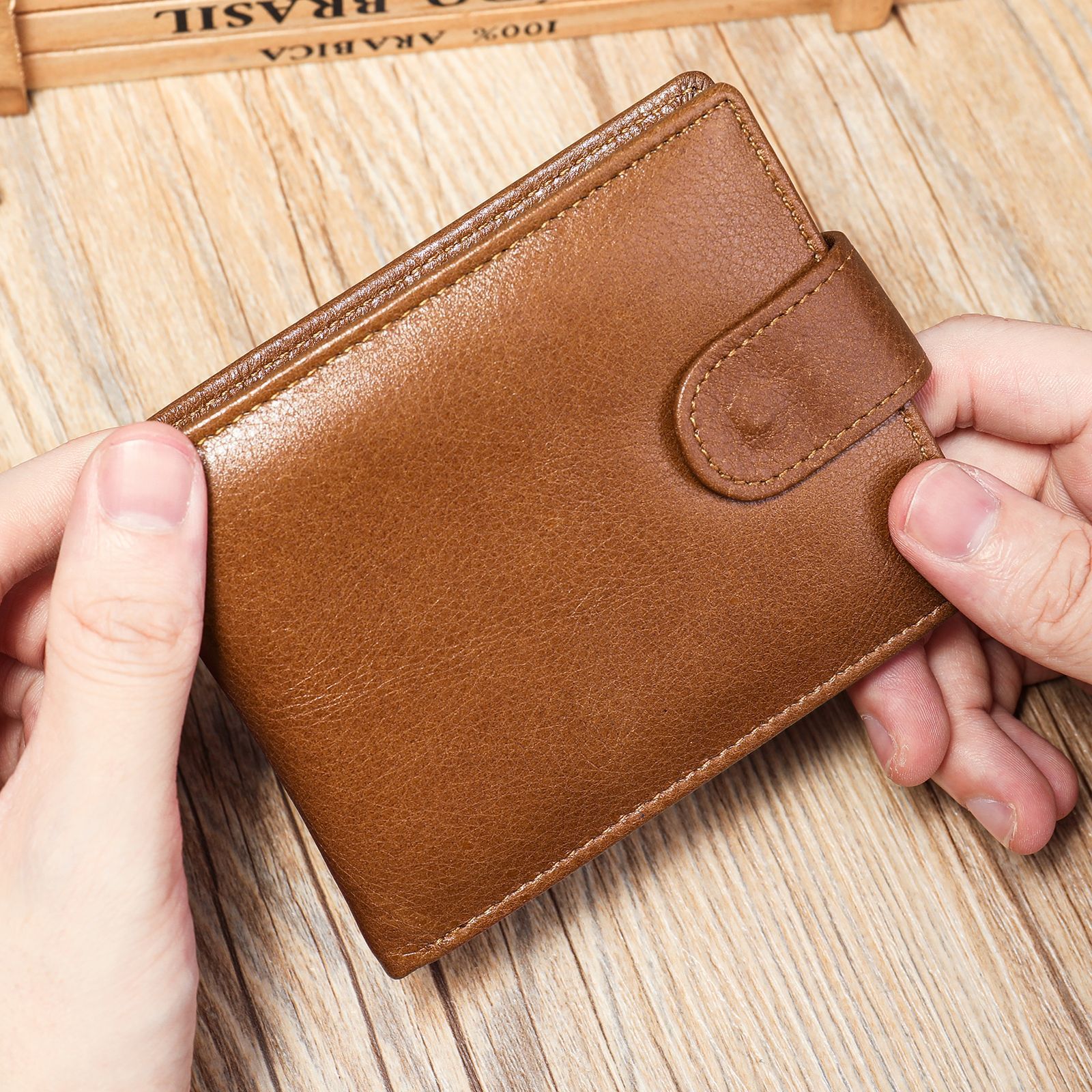 Leather Layer Cowhide Wallet with Polyester Cotton Lining - leather layer cowhide polyester cotton lining wallet