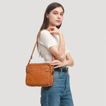 Leather Messenger Bag with American Retro Style and Multiple Colors - Teleplus leather messenger bag american retro