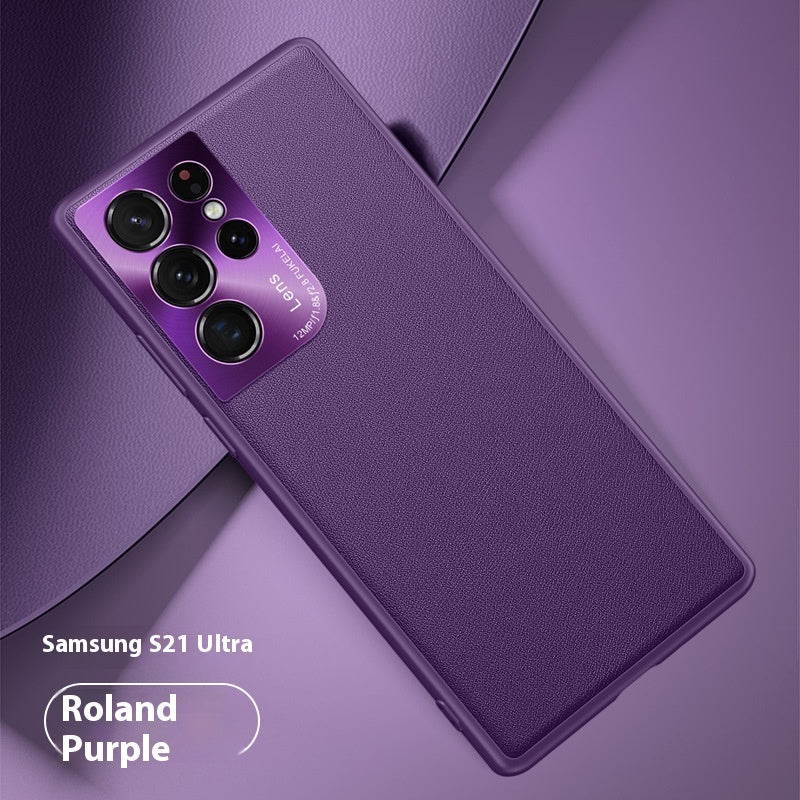 Leather Metal Lens Phone Cover with Textured Protection for Stylish Styles - Teleplus leather metal lens texture