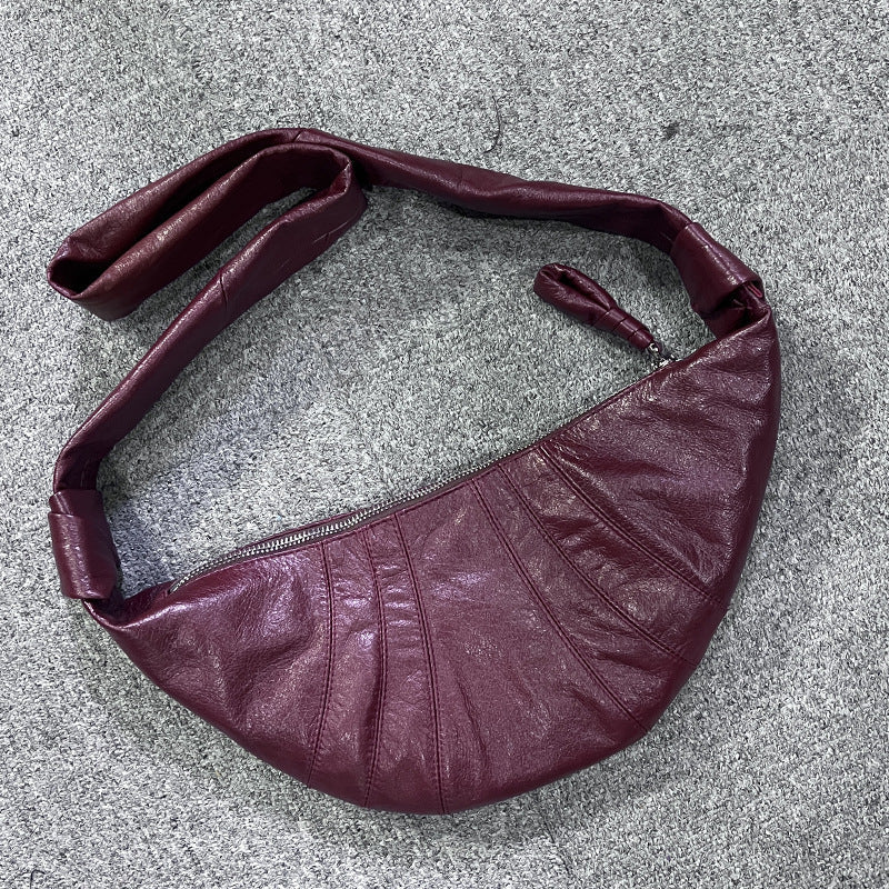 Leather Niche Daily Sheepskin Dumpling Bag in Multiple Colors - sheepskin dumpling bag fashion leather niche daily