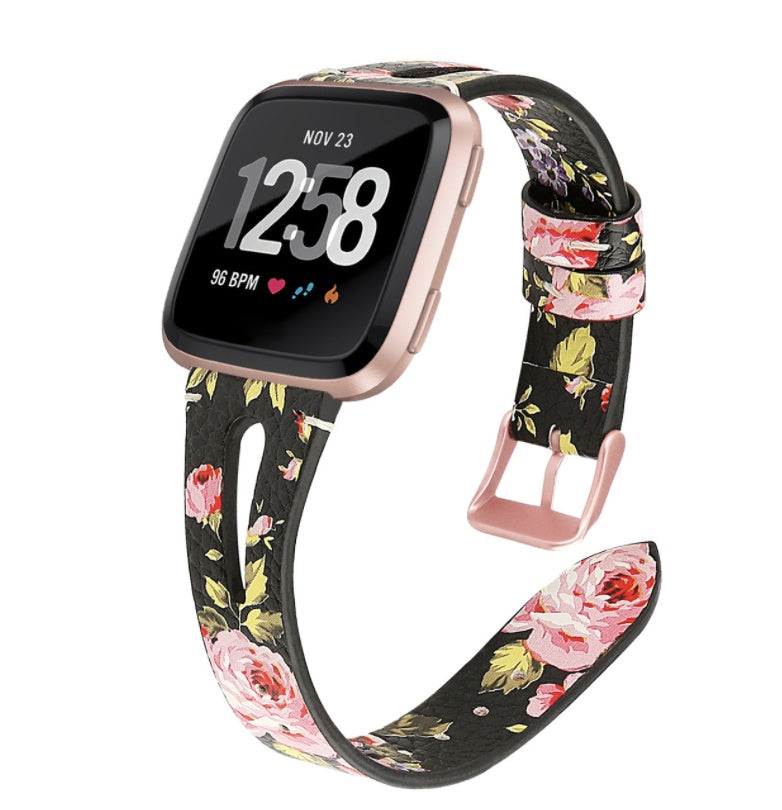 Leather Pattern Strap Water Drop Narrow Opening Watch in Rose Pink - leather pattern strap water drop