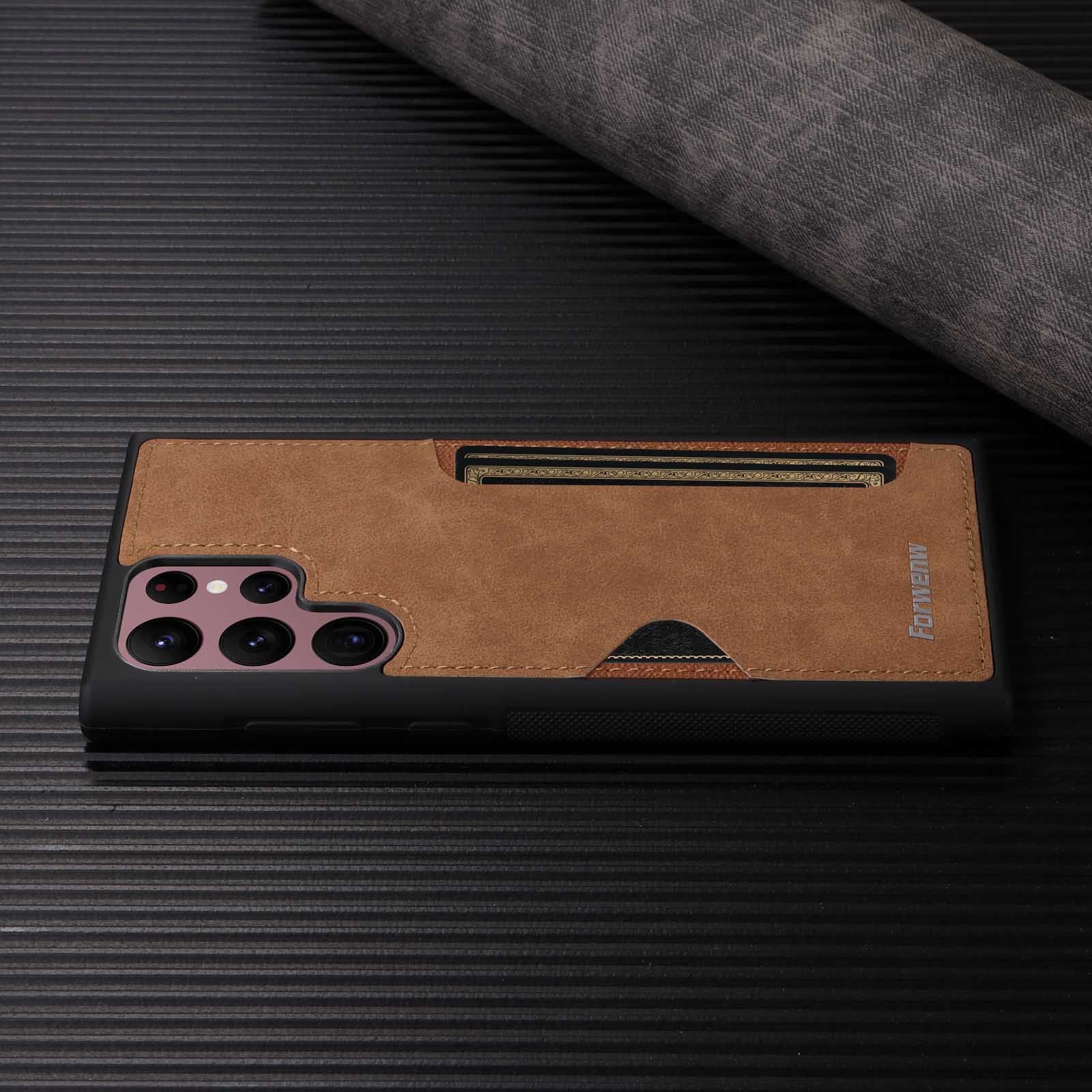 Leather Phone Case A54 Protective with Card Slot Retro Business Style - Teleplus phone case a54 protective