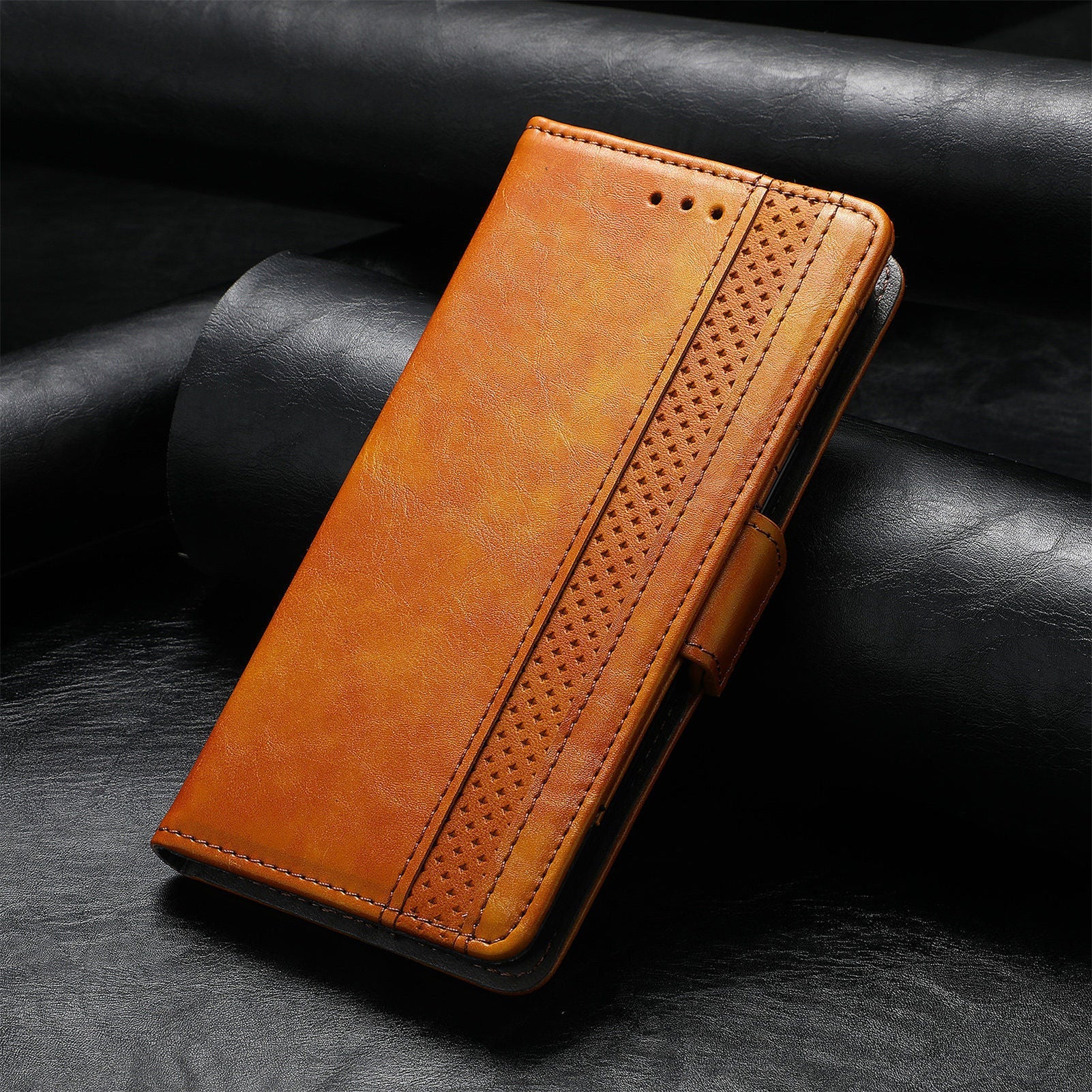 Leather Phone Case for Samsung Fold4 5G with Bracket Card Holder - Teleplus fold4 5g phone bracket card holder case