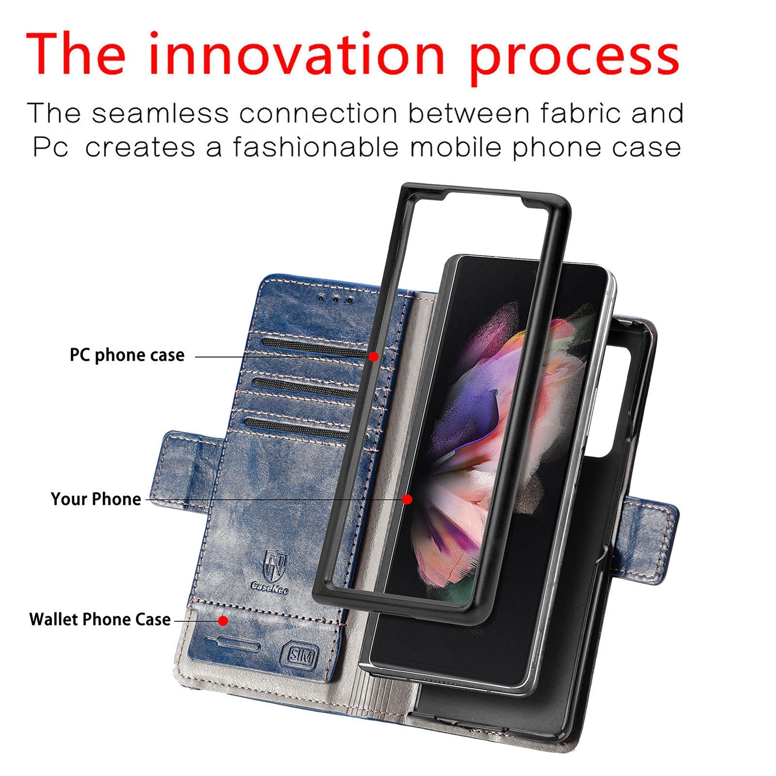 Leather Phone Case for Samsung Fold4 5G with Bracket Card Holder - Teleplus fold4 5g phone bracket card holder case