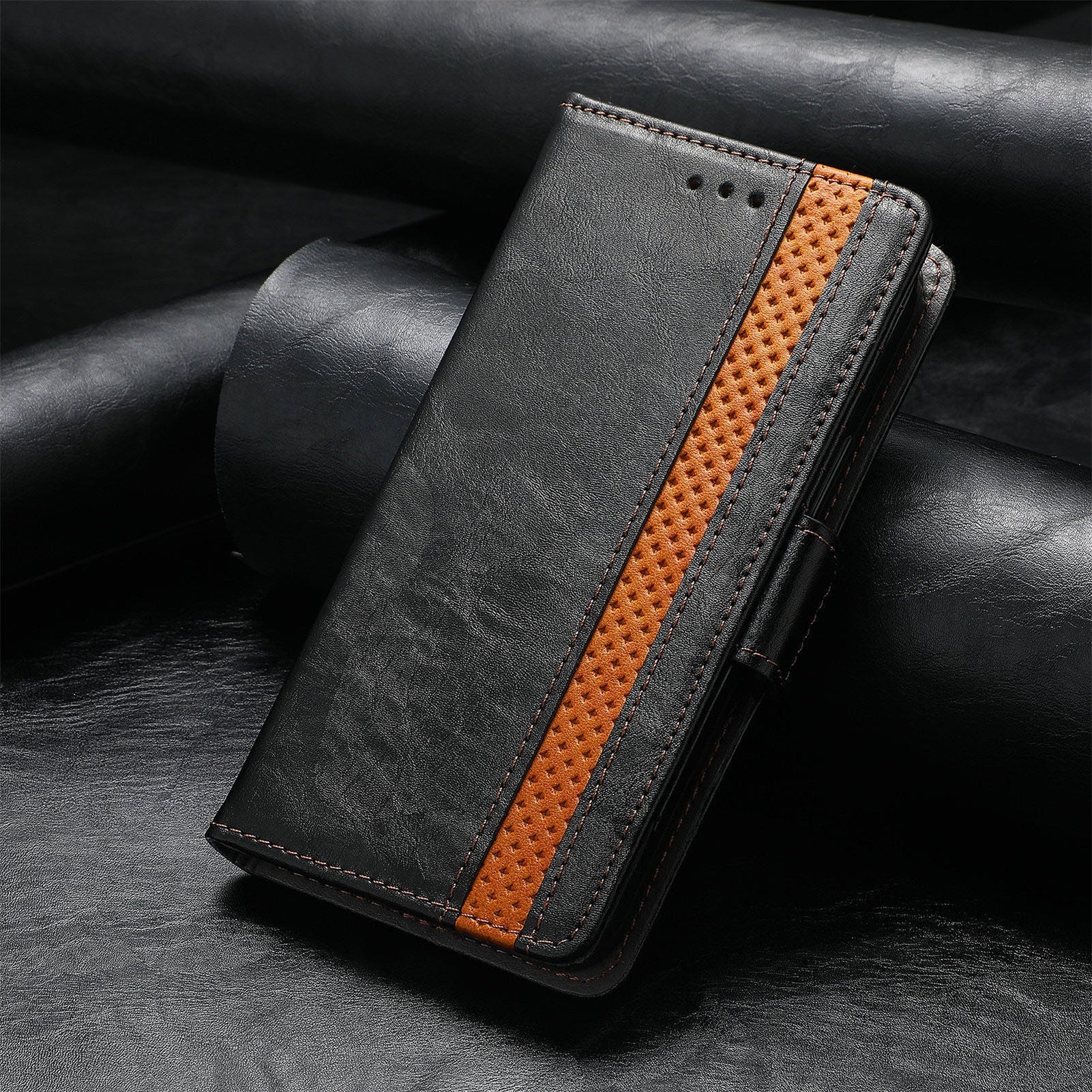 Leather Phone Case for Samsung Fold4 5G with Bracket Card Holder - Teleplus fold4 5g phone bracket card holder case