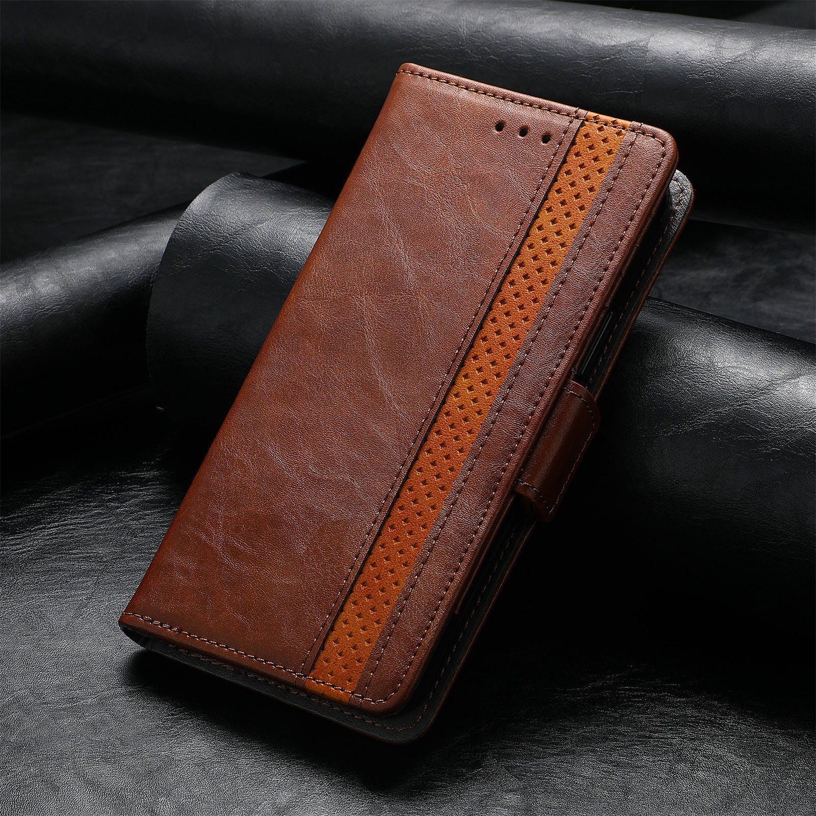 Leather Phone Case for Samsung Fold4 5G with Bracket Card Holder - Teleplus fold4 5g phone bracket card holder case