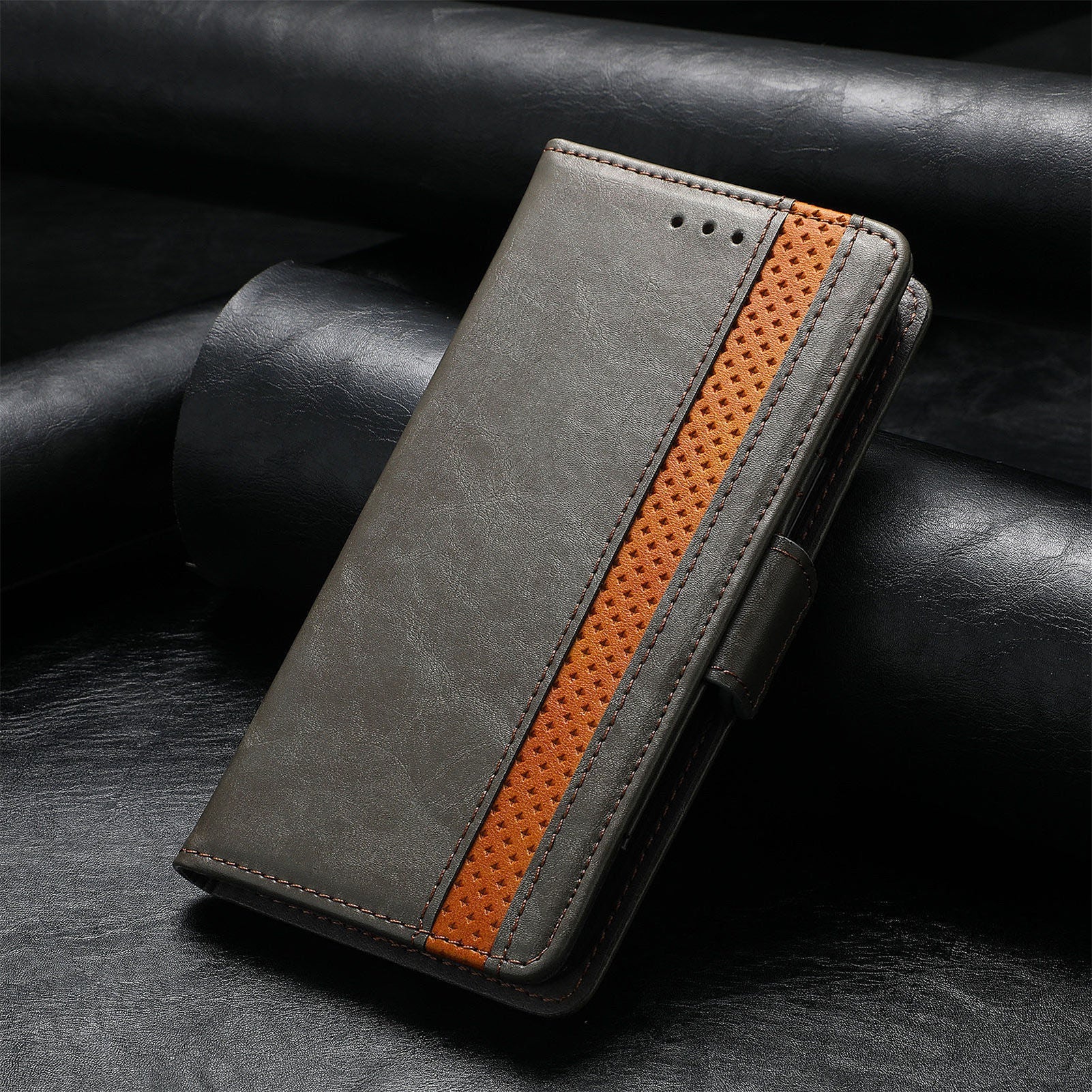 Leather Phone Case for Samsung Fold4 5G with Bracket Card Holder - Teleplus fold4 5g phone bracket card holder case