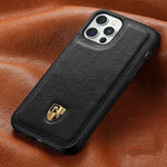 Leather Phone Case for iPhone with Genuine Layer in Solid Colors - Luxury Top Exquisite Packaging leather phone case