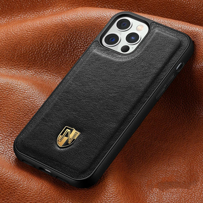 Leather Phone Case for iPhone with Genuine Layer in Solid Colors - Luxury Top Exquisite Packaging leather phone case