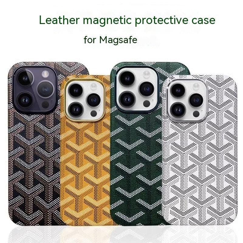 Leather Phone Case with Magnetic Suction for iPhone Models - Drop-resistant Protection leather phone case magnetic