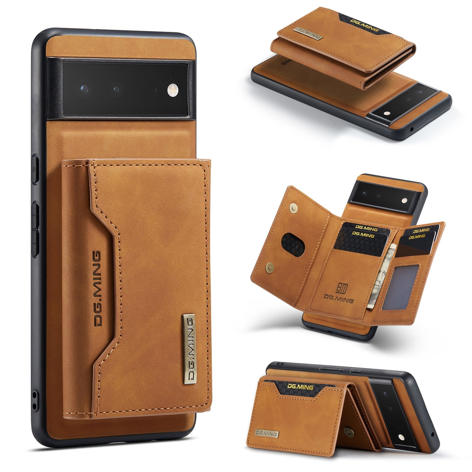 Leather Phone Case with Simple Magnetic Card Holder in Multiple Colors - Teleplus simple magnetic card holder leather