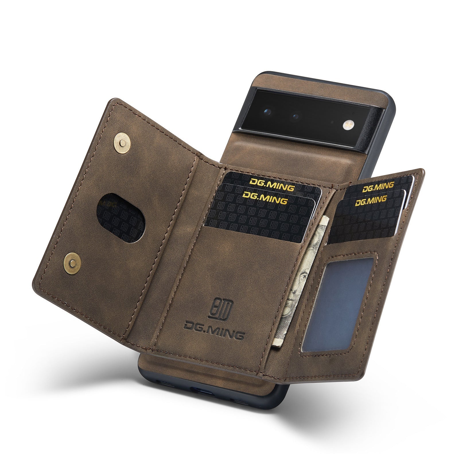 Leather Phone Case with Simple Magnetic Card Holder in Multiple Colors - Teleplus simple magnetic card holder leather