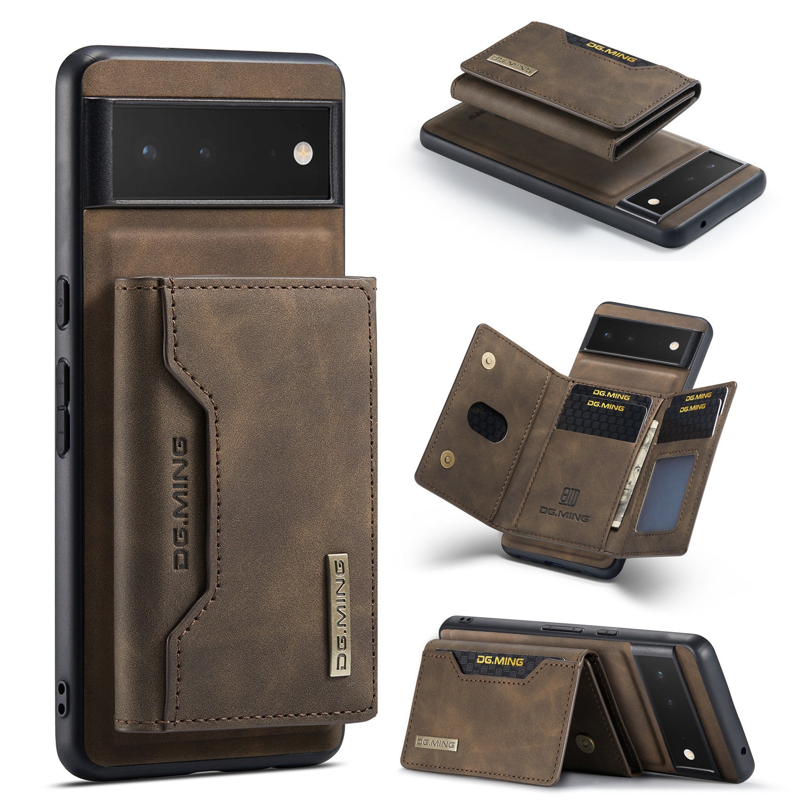 Leather Phone Case with Simple Magnetic Card Holder in Multiple Colors - Teleplus simple magnetic card holder leather