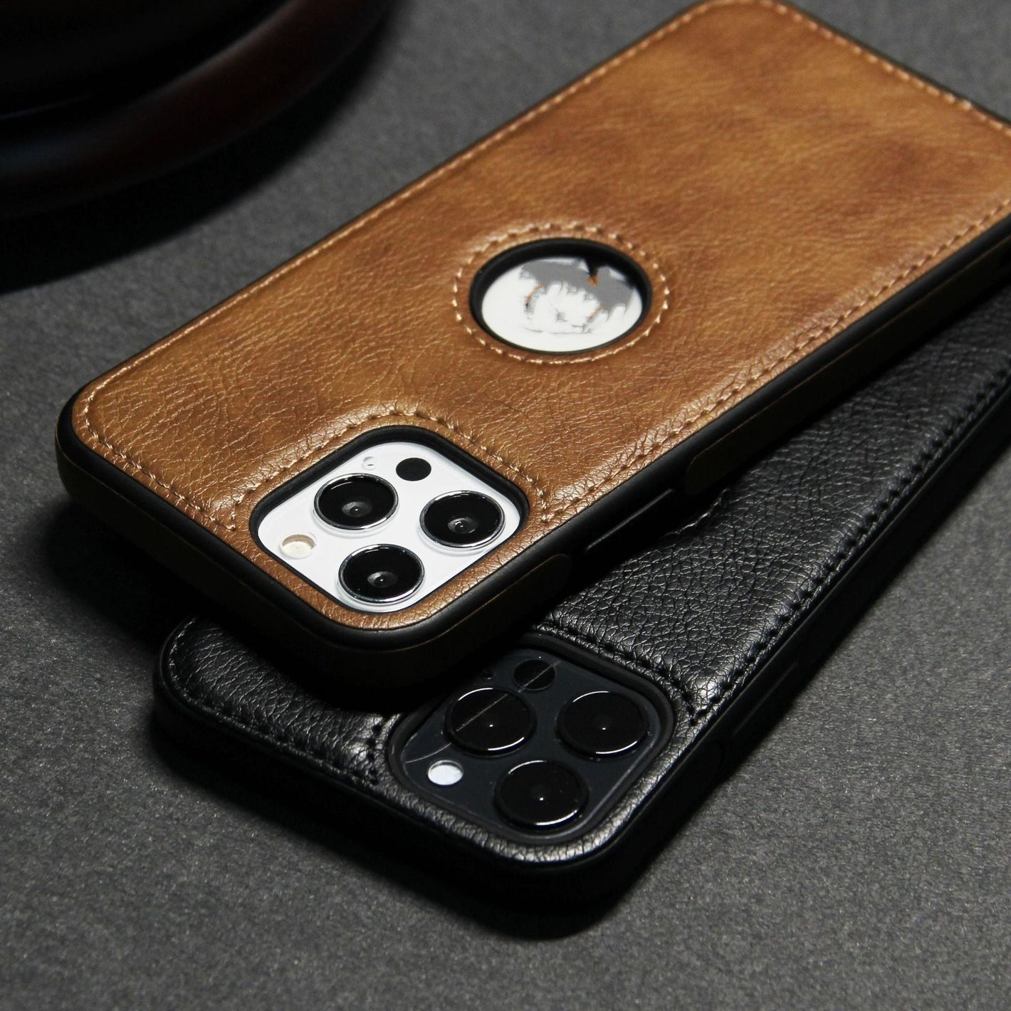 No Logo Leather Protective Case for Apple Devices in Multiple Colors - New Anti-fall iPhone leather protective case