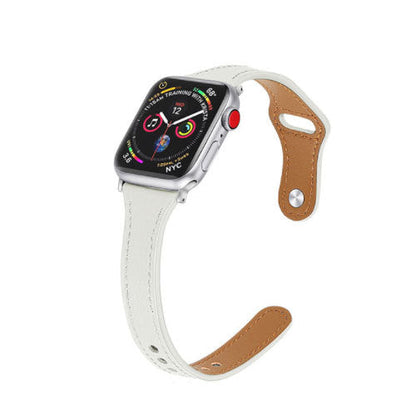 Leather Reduced Car Line Watch Strap for Apple Models 1-4 - leather reduced car line watch strap