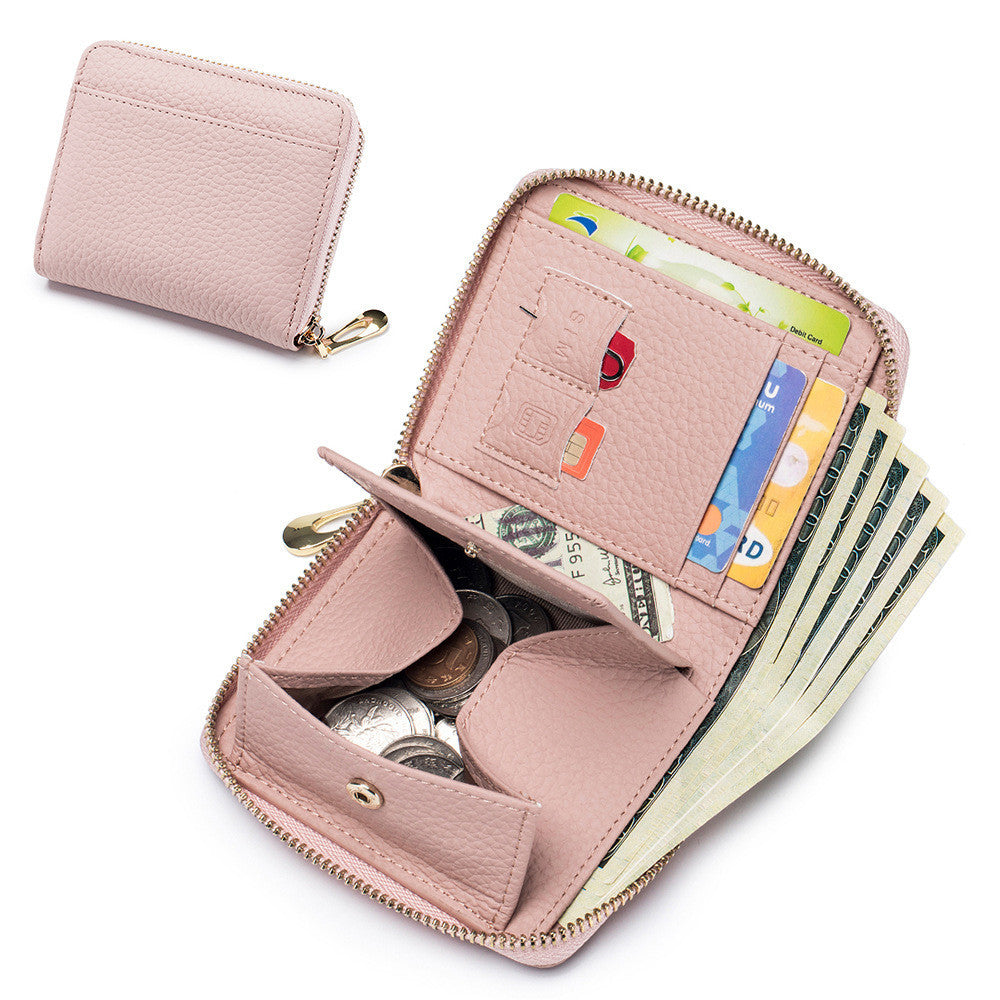 Leather RFID Wallet with Anti-Theft Card Slot for United States and CHF - Stylish Women That Holds Secrets Cash united