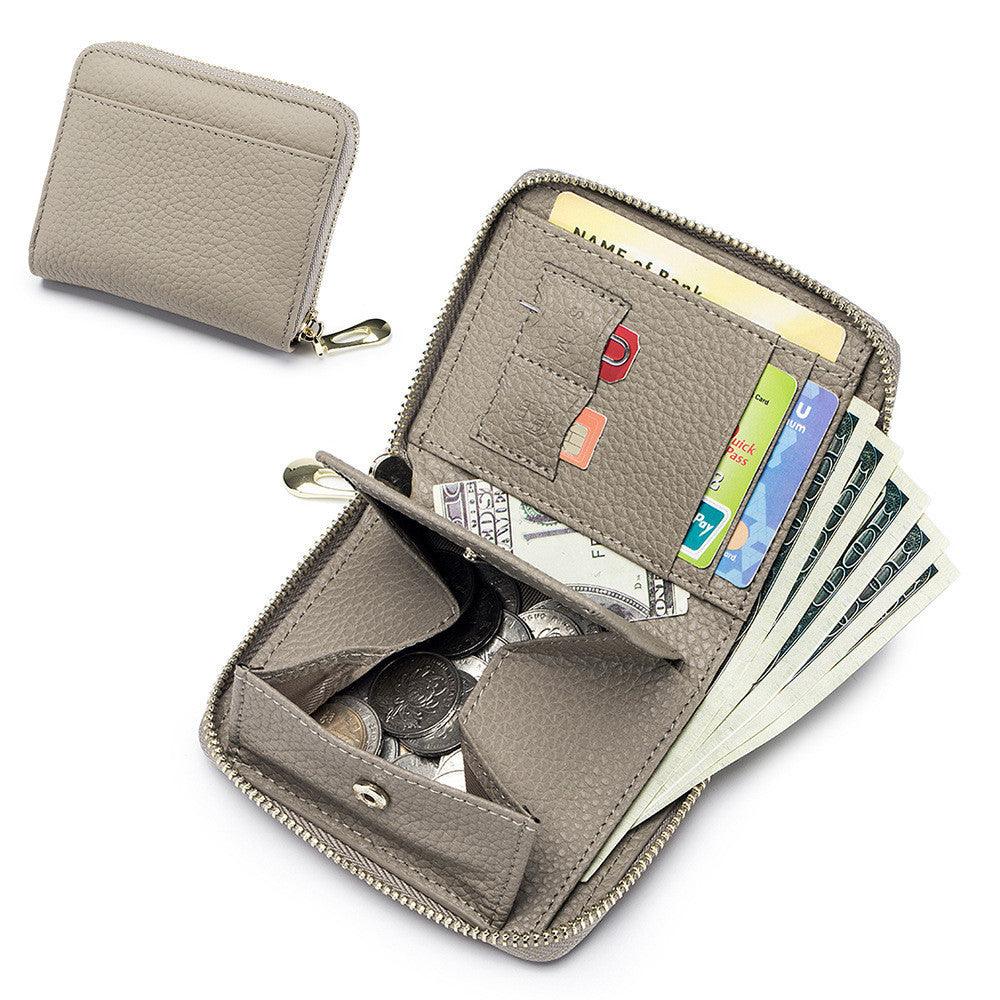 Leather RFID Wallet with Anti-Theft Card Slot for United States and CHF - Stylish Women That Holds Secrets Cash united