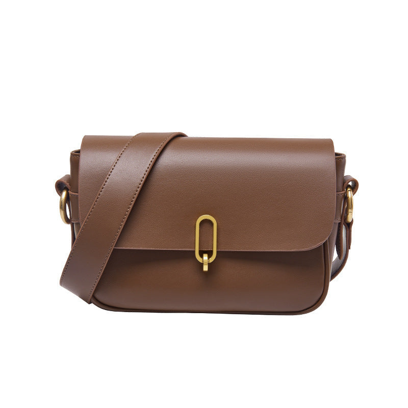Leather Shoulder Bag Crossbody with Sandwich Pocket Details - Teleplus crossbody leather shoulder bag