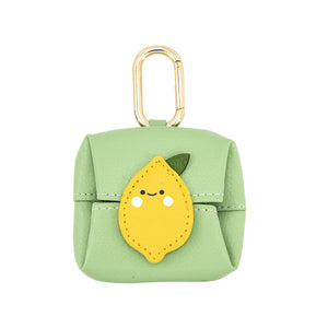 Leather Storage Bag for Food and Sandwiches with Lemon Egg Carrot Design - Teleplus