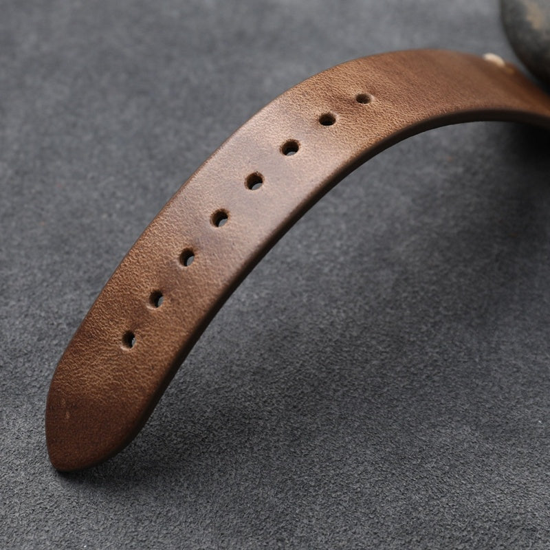 Leather Strap 22MM Original Color Retro Ultra-thin - Leather Strap 22MM Retro Ultra-thin in Original Color