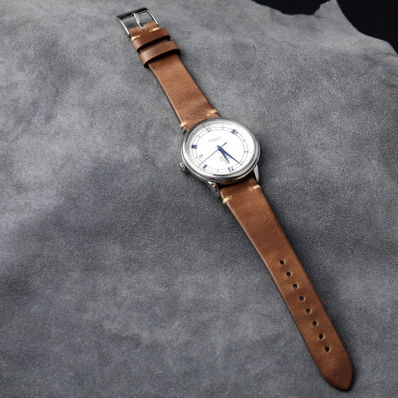 Leather Strap 22MM Original Color Retro Ultra-thin - Leather Strap 22MM Retro Ultra-thin in Original Color