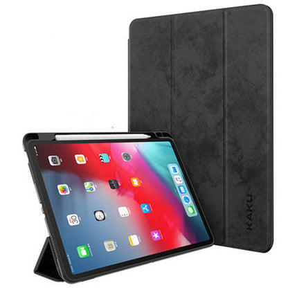 Leather Tablet Case with Pen Slot for iPad Models Non-Apple Compatible - With Stylish Scribbles leather tablet case pen