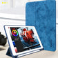 Leather Tablet Case with Pen Slot for iPad Models Non-Apple Compatible - With Stylish Scribbles leather tablet case pen