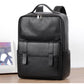 Leather Travel Backpack Cowhide Black Litchi Grain Ergonomic Weave Design