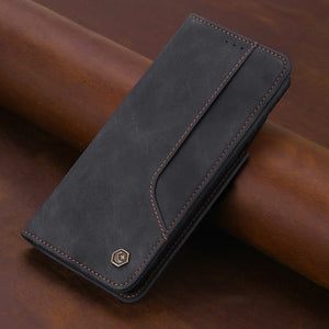 Leather Wallet Case Flip for Samsung and iPhone Models in Black or Brown - Cover leather wallet case flip cover