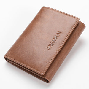 Leather Wallet with Opening Buckle in Dark and Light Brown for United States Buyers - Men’s That Thwarts Sneaky Hands