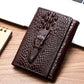 Leather Wallet with Polyester Lining in Dark Brown Black or Khaki - dark brown genuine leather wallet