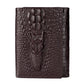 Leather Wallet with Polyester Lining in Dark Brown Black or Khaki - dark brown genuine leather wallet