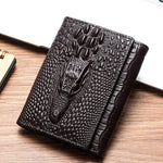 Leather Wallet with Polyester Lining in Dark Brown Black or Khaki - dark brown genuine leather wallet