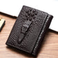 Leather Wallet with Polyester Lining in Dark Brown Black or Khaki - dark brown genuine leather wallet