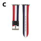 Leather Watch Strap With Flag Pattern - Leather Watch Strap With Flag Pattern for Style