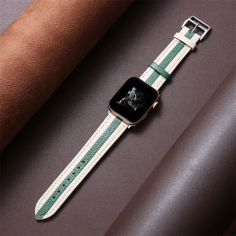 Leather Watch Wristband for Apple Watches with Flat Direct Oral Layer Options - Cowhide Band Fun flat direct oral layer