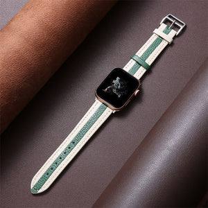 Leather Watch Wristband for Apple Watches with Flat Direct Oral Layer Options - Cowhide Band Fun flat direct oral layer
