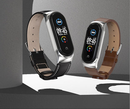 Leather Wristband Simulation for Xiaomi with Microfiber and Metal Accents - Laughing Leather: General Purpose Magic