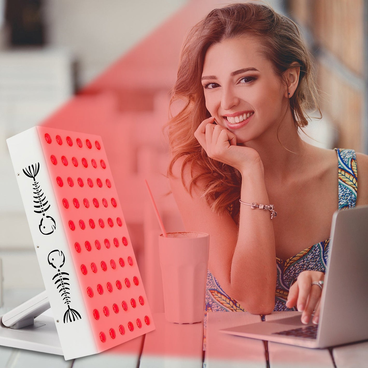 300w LED Beauty Therapy Light with Infrared and Double Core Lamps - Glow On With Magic led beauty therapy light infrared