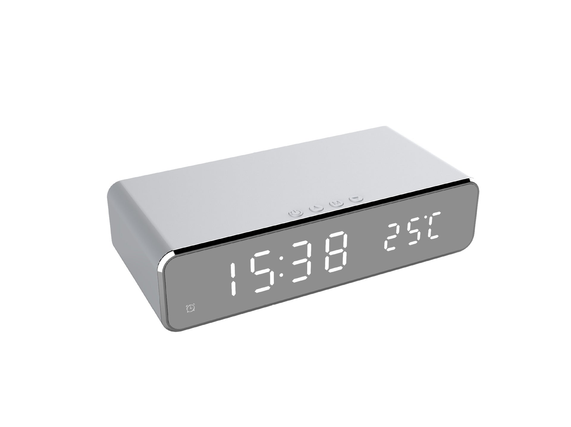 LED Electric Alarm Clock With Wireless Charger Desktop Digital Despertador Thermometer Clock HD Mirror Clock Watch