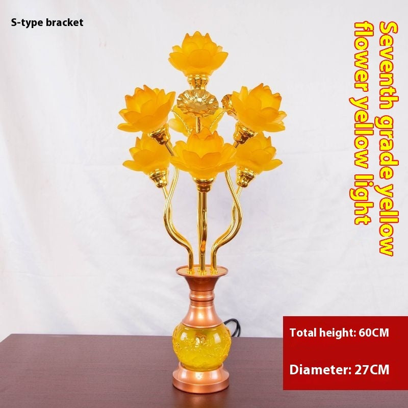 LED Lotus Lantern with Colored Glaze for Buddhist Hall and Floral Decor - Teleplus buddhist hall colored glaze led